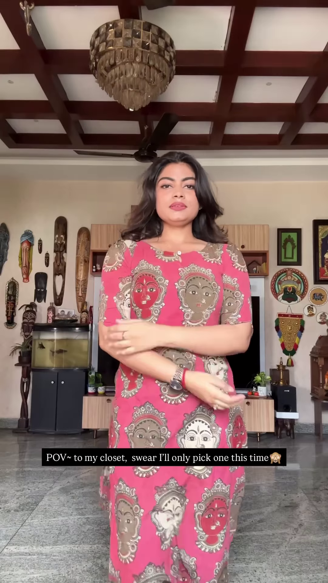 Blue Buddha Print Dress – Artistic Statementwear for Women - Image 2