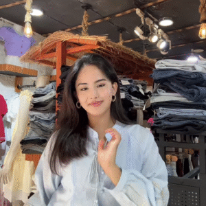 Light Embroidered Blouse with Tassel Sleeves – Casual Chic Top for Women