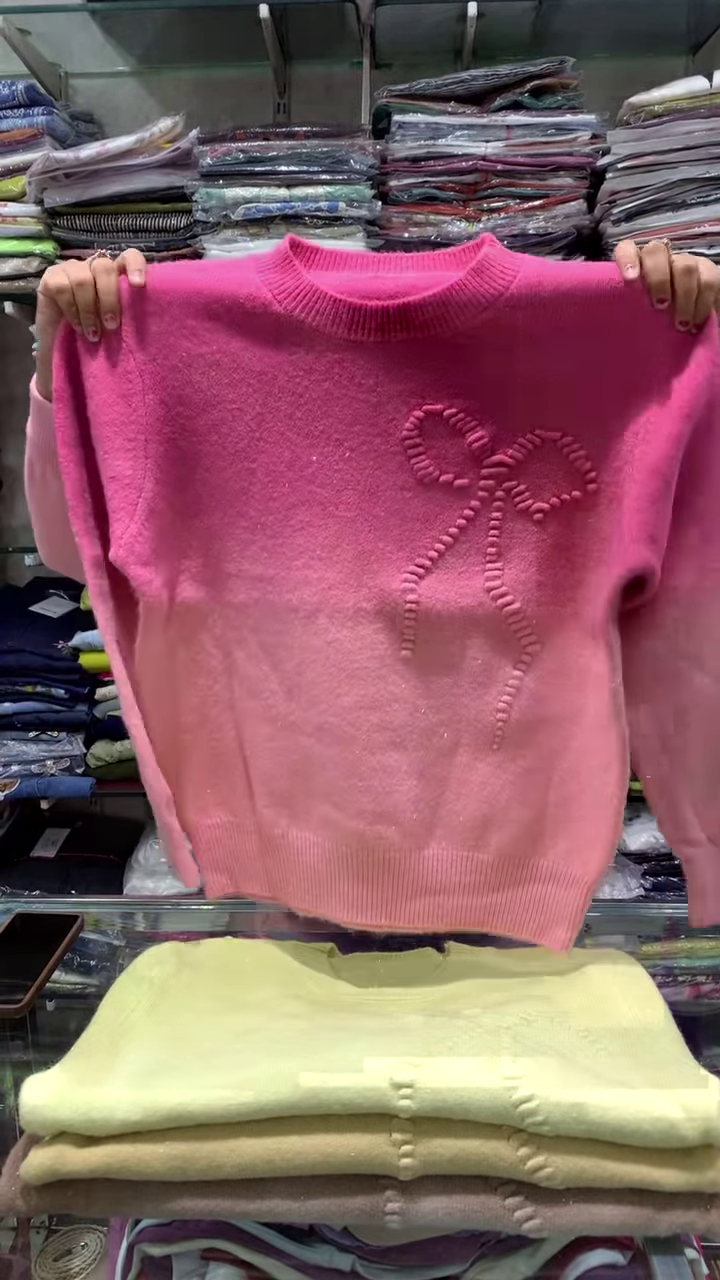 Dreamy Ombre Bow Knit Winter Sweater Collection πβ¨