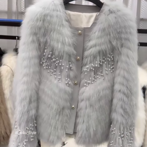 Luxury Frosted Pearl Faux Fur Party Jacket ❄️✨