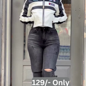 Racer Girl Contrast Biker Jacket for Bold Street Style 🏁🔥