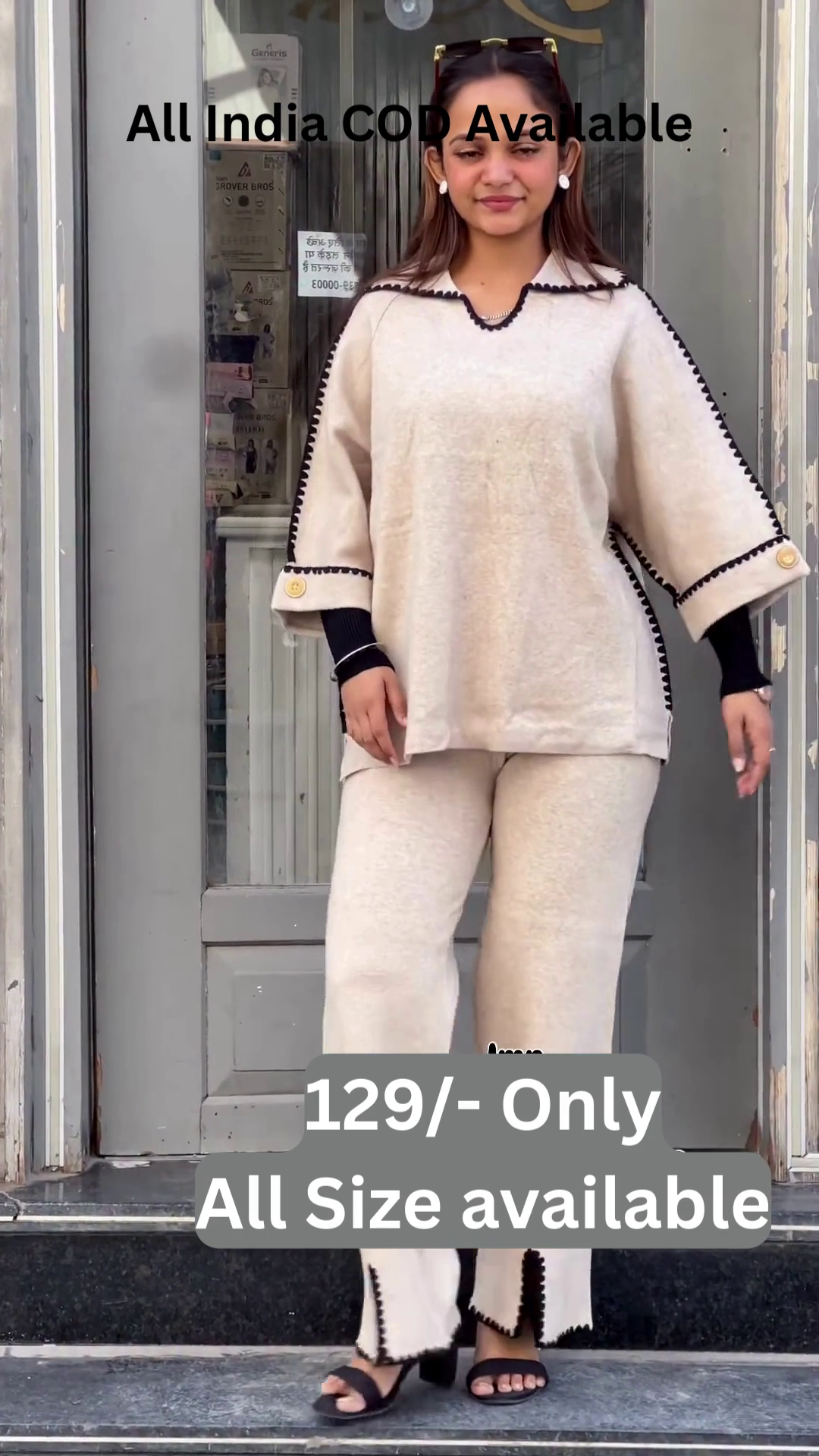 Cozy Chic Contrast-Trim Knit Co‑Ord Set 🤍✨ - Image 3