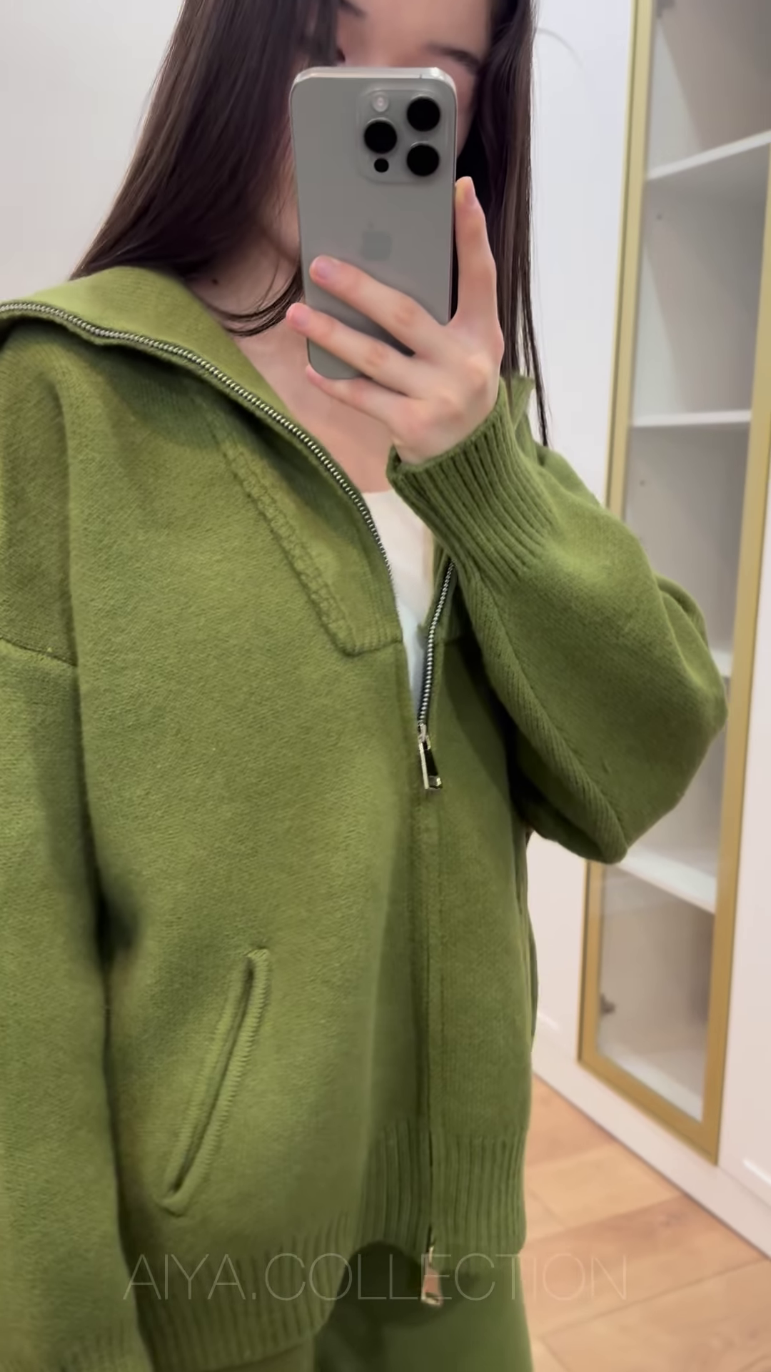 Olive Cloud Co‑Ord Zip Knit Set 🌿❄️ - Image 2