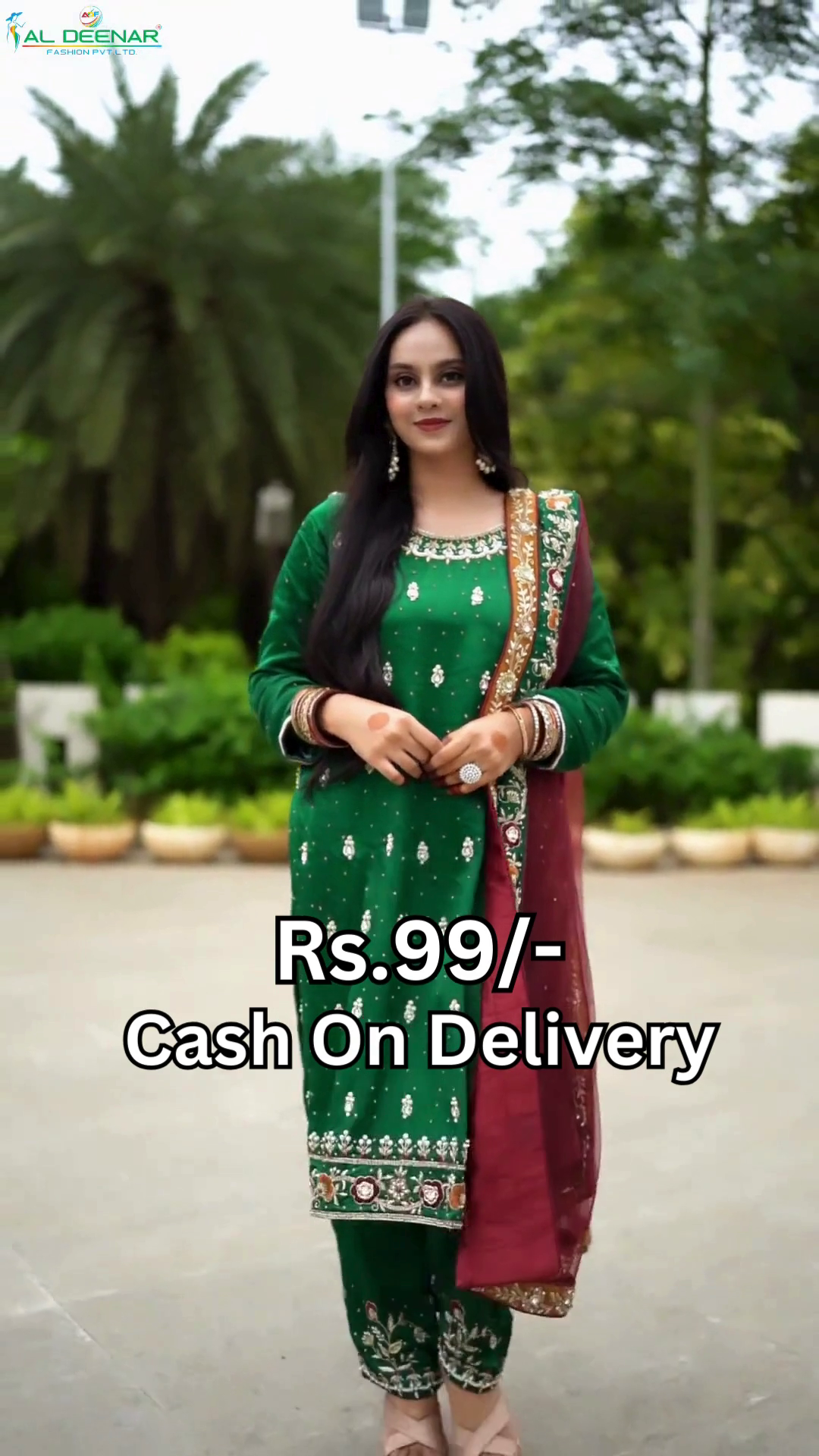 Emerald Heritage Silk Suit with Maroon Contrast