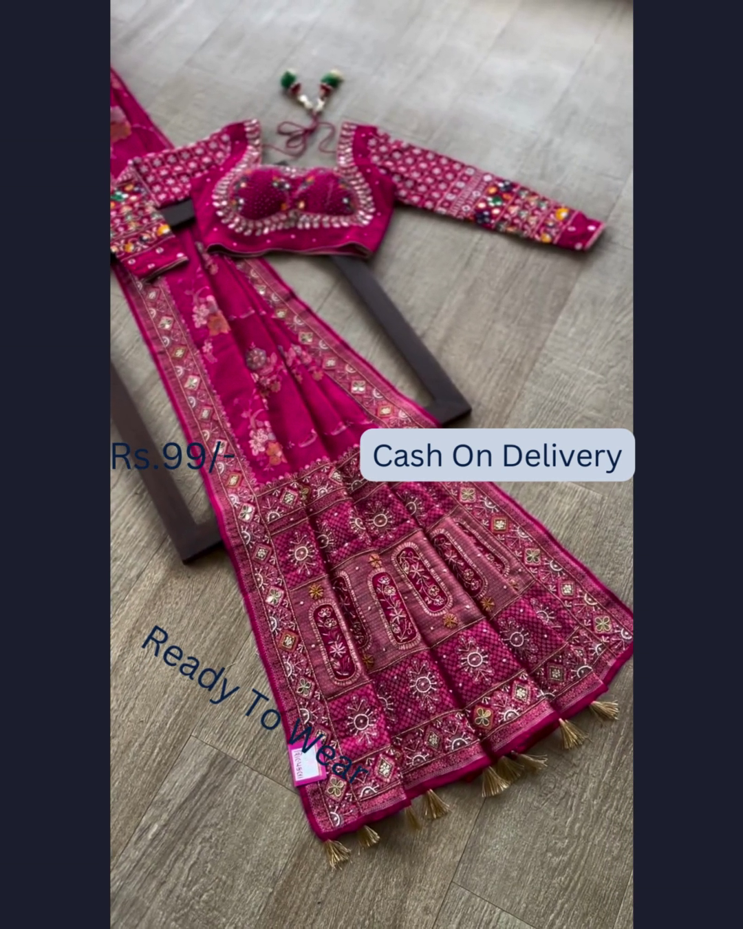 Magenta Heritage Saree with Celestial & Floral Artistry