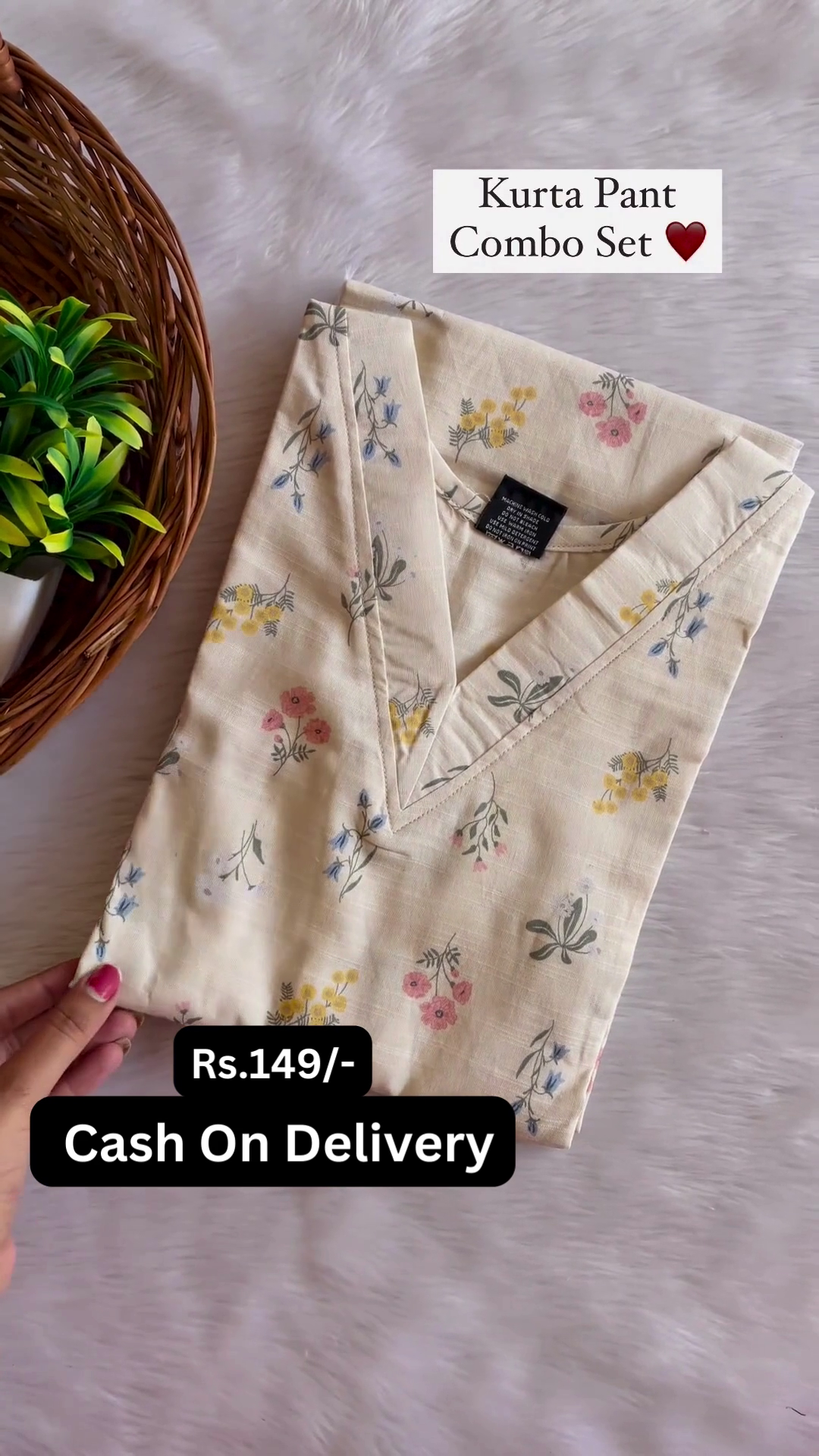 Sun-Kissed Florals: Kurta Pant Combo Set