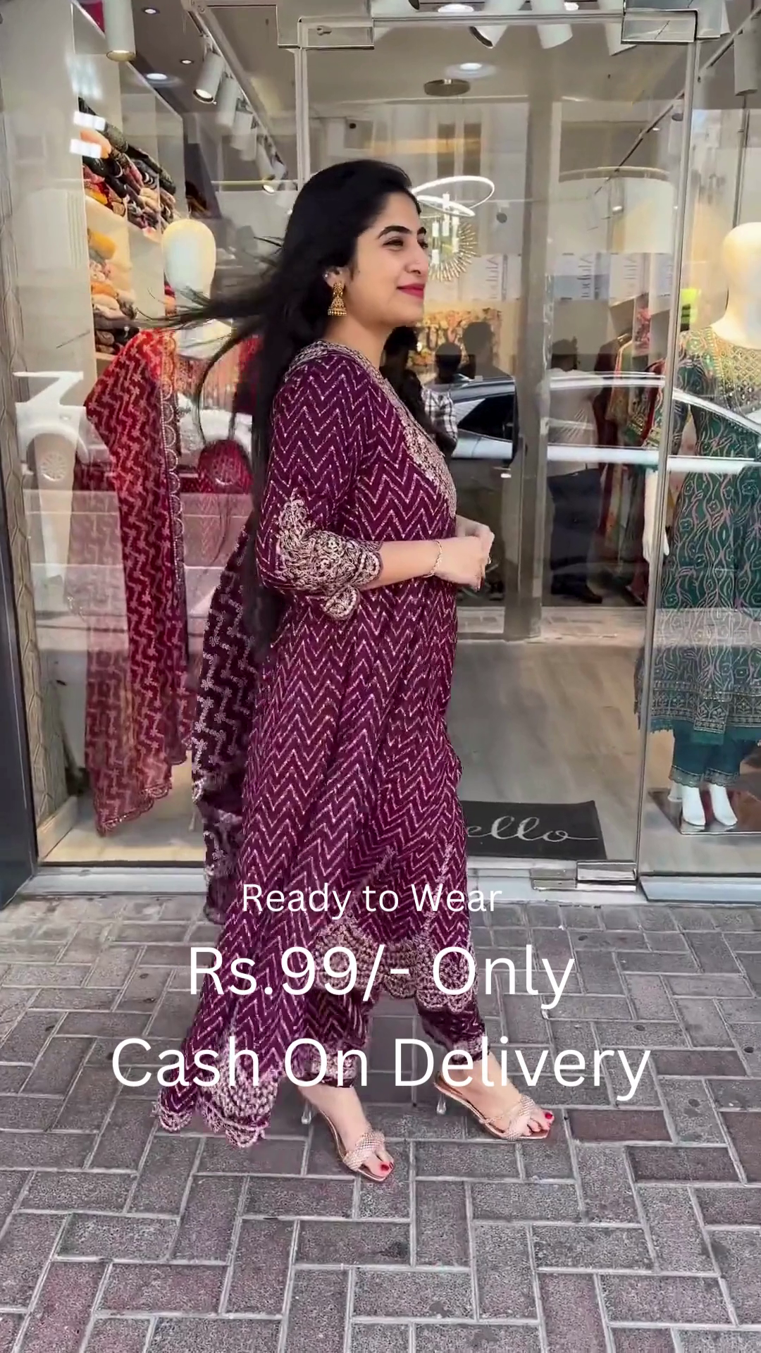 Grandeur Maroon Anarkali Suit Set - Image 2