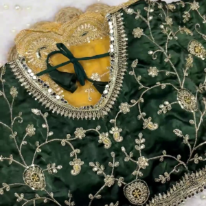 Premium Black & Golden Heavy Embroidered Partywear Blouse with Dupatta