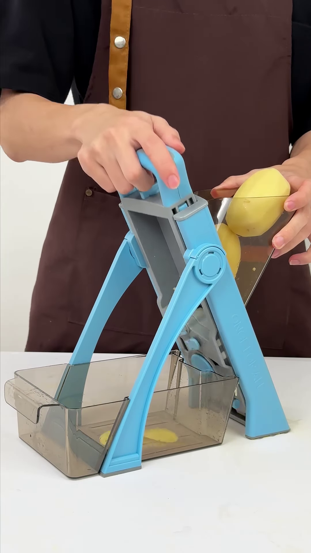 Safe Vertical Mandoline Vegetable Slicer with Container