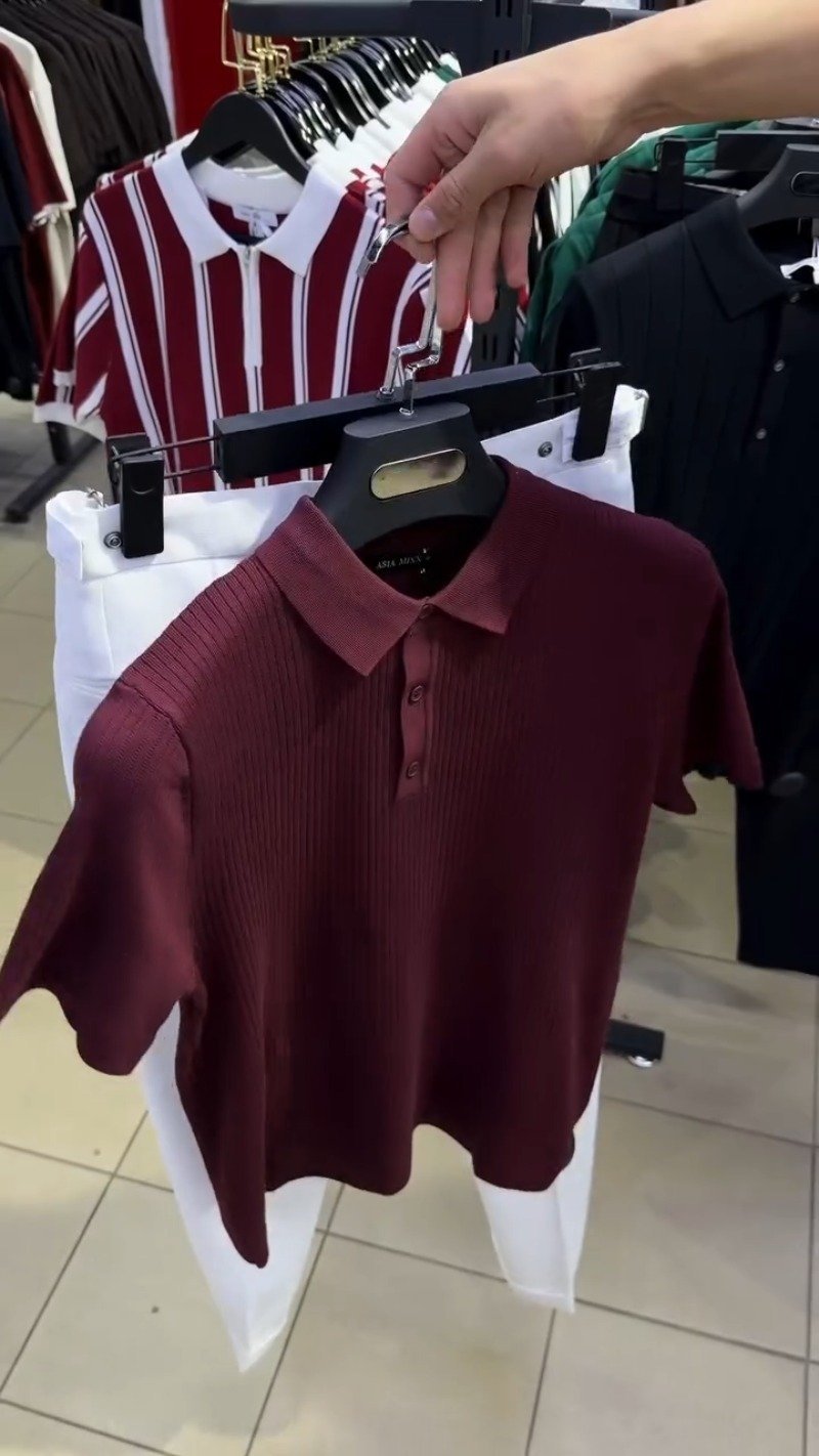 Sophisticated Ribbed Polo and Trouser Ensemble – Available in Burgundy & White - Image 3